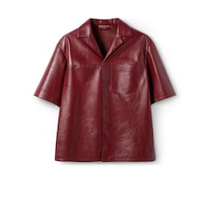 Hemd aus Leder mit Gucci Detail