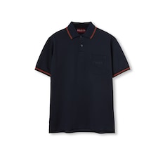 Embroidered stretch cotton polo shirt