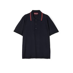 Wool knit polo shirt with Web
