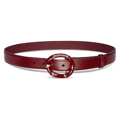 Belt with round bamboo buckle