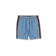 Shorts neonato in denim con Web