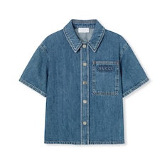 Camicia bambino in denim laserato