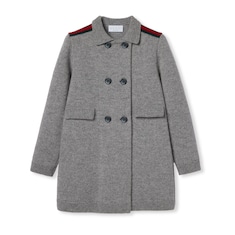 Manteau pour enfant en laine avec bande Web