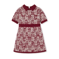 Vestido infantil de jacquard de lana con GG
