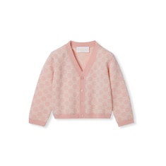Cardigan neonato in jacquard di lana GG