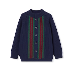 Cardigan bambino in lana con Web