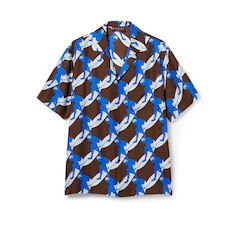 Bowling-Shirt aus Seide mit Print