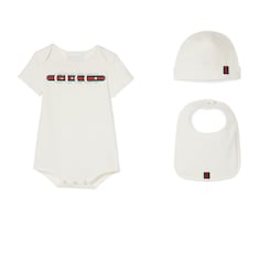 Baby printed cotton three-piece gift set