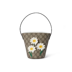 Borsa a secchiello GG bambino con ricamo