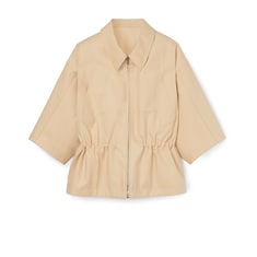 Cotton gabardine short sleeve jacket