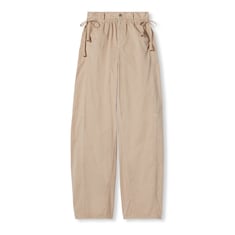 Cotton twill pants with tie sides