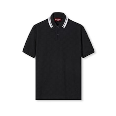 Polo de algodón con tejido elástico con GG
