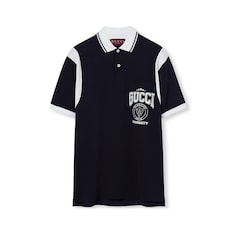 Cotton piquet polo shirt with print