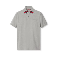 Polo in cotone con dettaglio Web