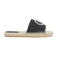 Women's espadrille with crystal Interlocking G