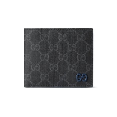 Portafoglio bi-fold GG con interno blu