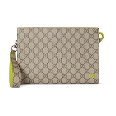 Kleine Pouch mit lindgrünem Besatz