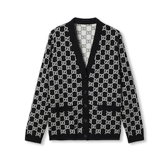 Reversible GG wool jacquard cardigan