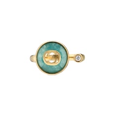 〔グッチ インターロッキング〕18K リング