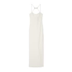 Long silk dress with crystal Horsebit
