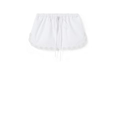 Cotton poplin shorts wth embroidery