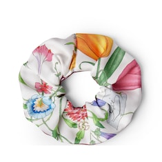 Printed silk twill scrunchie