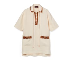 Linen canvas dress with Horsebit