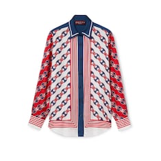 Silk twill printed shirt