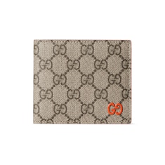 Cartera dos pliegues, GG e interior naranja