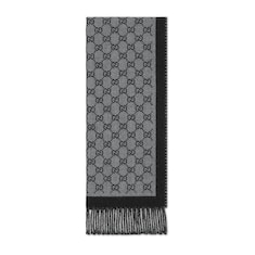 Bufanda de jacquard de lana con GG