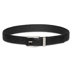 Embossed GG belt with squared buckle