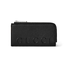 Zip card case with logo