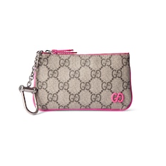 Bright pink trim key pouch