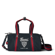 Small printed canvas duffle bag