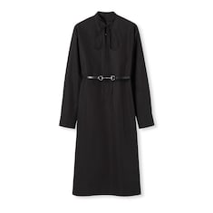 Cotton poplin dress with Horsebit belt