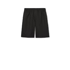 Short en toile en mélange de lin à motif GG