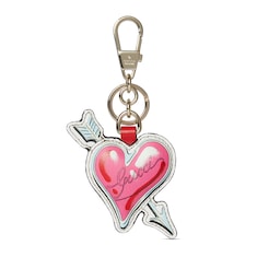 GUCCI 1032 Gold Chain Pink Pearl Heart Pendant Charm