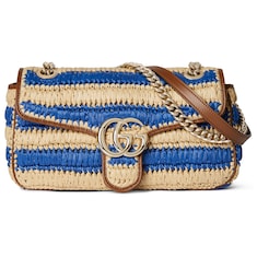 Mittelgroße, geflochtene GG Marmont Schultertasche