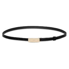 Thin belt with plaque buckle