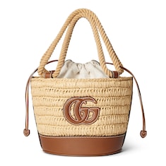 Woven mini bucket bag
