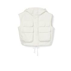 Light cotton canvas gilet with embroidery