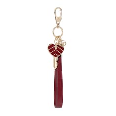 Heart-shaped keychain with strap
