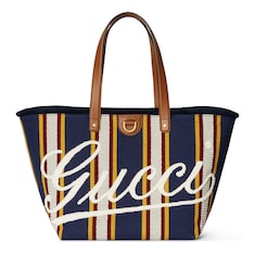 กระเป๋า Embroidered medium canvas tote bag