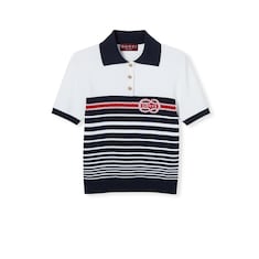 Poloshirt aus Baumwolle mit Nadelstich und Intarsie