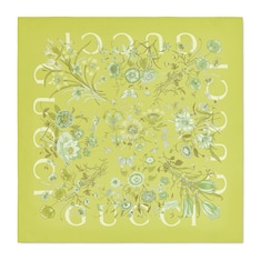 Carré in twill di seta con stampa Flora