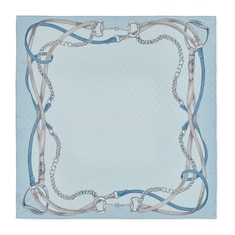 Vierecktuch aus GG Seidenjacquard mit Print