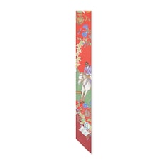 Allover floral print silk neck bow
