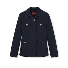 Chaqueta de lona de algodón con bordado