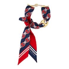 Collana Gucci Marina Chain con nastro in seta