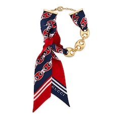Gucci Marina Chain long silk necklace